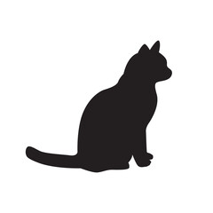 Silhouette cat design. Vector illustration.