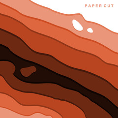 Paper cut carving of banners with abstract orange background. Design for business presentations, flyers, posters, and invitations. Vector illustration.