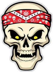 Skull with bandana - a mark of the danger warning