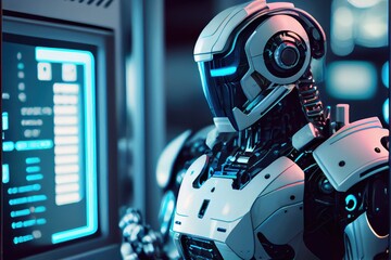 robot closeup made with generative ai