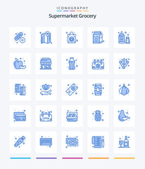 Creative Grocery 25 Blue icon pack  Such As fruit. apple. purse. water bottle. bottle