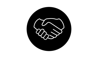 Handshake Logo. Two Hands Make a Deal. Usable for Business and Cooperation Logos. Flat Vector Logo Design Template Element.