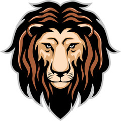 Lion head logo for t-shirt, Lion mascot Sport wear typography emblem graphic, athletic apparel stamp.
