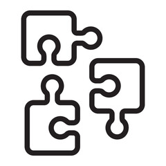 puzzle line icon