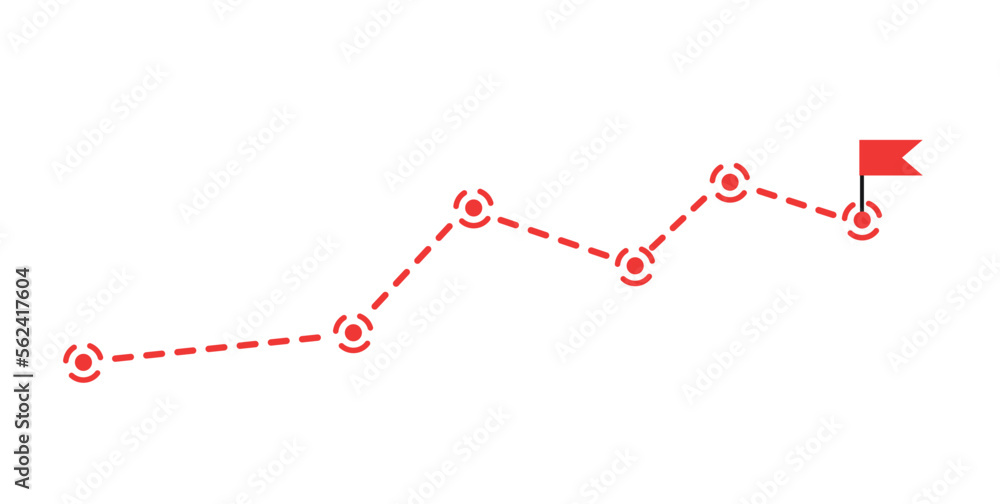 Poster road map dash line way