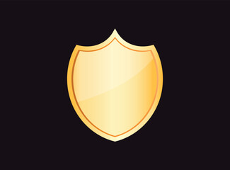 golden shield icon vector illustration