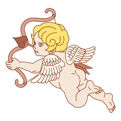 Cupid holding bow and arrow 02 - Include fill
