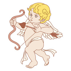 Cupid holding bow and arrow 03 - Include fill