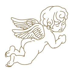 Cupid - hand drawn outline