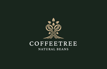 Coffee tree logo icon design template flat vector