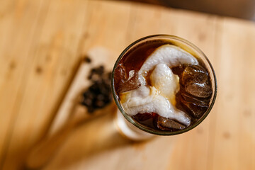 Coconut Water Iced Coffee in glass.