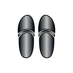 Beach slippers icon on white.