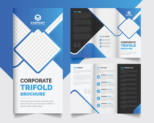 creative trifold brochure template design, modern design template for business brochure layout