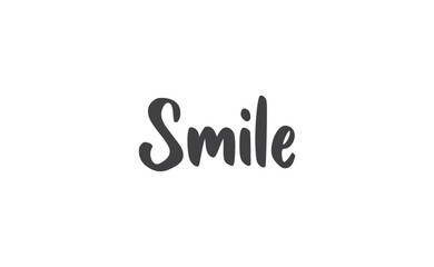 Smile handwritten brush lettering. Modern calligraphy isolated on white background.