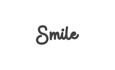 Smile handwritten brush lettering. Modern calligraphy isolated on white background.