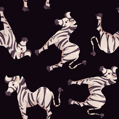 Zebra seamless pattern. Kids cartoon background.