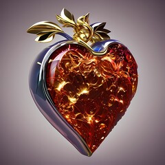 3D render of special Heart art for Valentine day using Generative AI