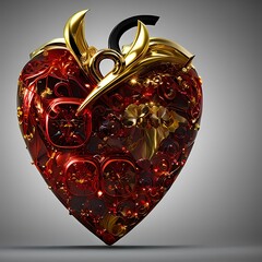 3D render of Heart art for Valentine day using Generative AI
