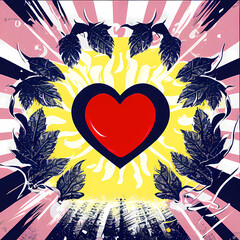 Valentine day vector art using Generative AI