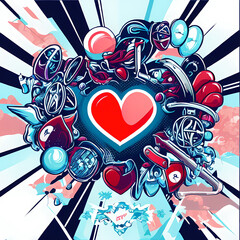 Valentine day vector art using Generative AI