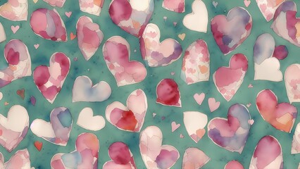 Valentine day themed wrapping pattern art using Generative AI