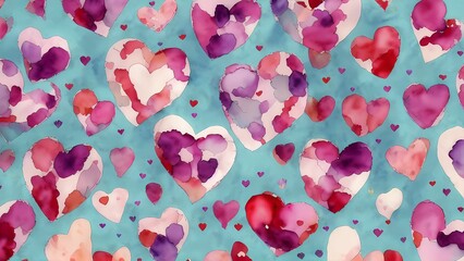 Valentine day themed wrapping pattern art using Generative AI