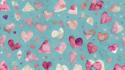 Valentine day themed wrapping pattern art using Generative AI
