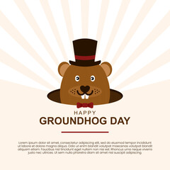Happy Groundhog day Greetings Card