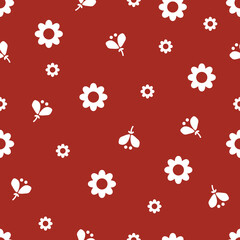 Summer tiny white flowers summer season pattern