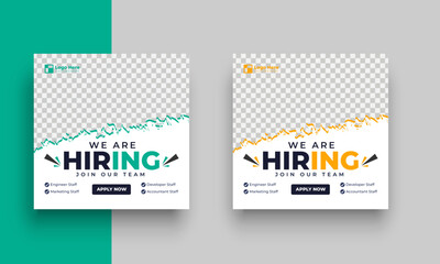 We are hiring job vacancy social media post or square web banner template design