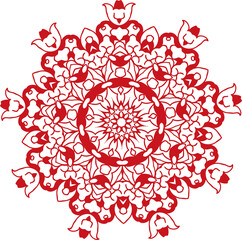 Ancient Chinese Retro Pattern kaleidoscope flower