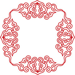 Ancient Chinese Retro Pattern spiral curve cross chain frame