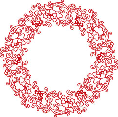 Ancient Chinese Retro Pattern spiral cross flower frame