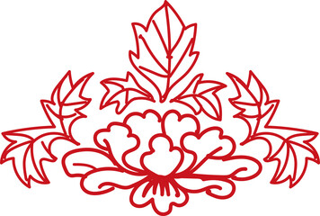Ancient Chinese Retro Pattern leaf flower