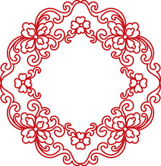 Ancient Chinese Retro Pattern spiral curve cross vine flower