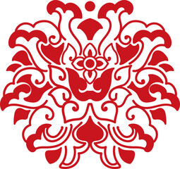 Ancient Chinese Retro Pattern flower plant