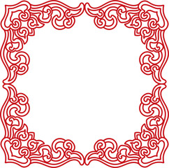 Ancient Chinese Retro Pattern botanic garden spiral curve cross frame chain