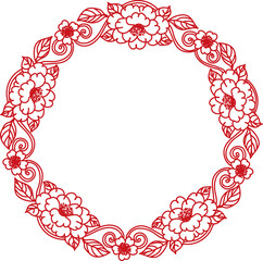 Ancient Chinese Retro Pattern flower spiral cross frame