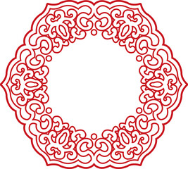 Ancient Chinese Retro Pattern spiral curve cross frame line