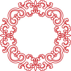 Ancient Chinese Retro Pattern spiral curve cross chain frame line