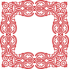 Ancient Chinese Retro Pattern botanic garden spiral curve cross frame chain