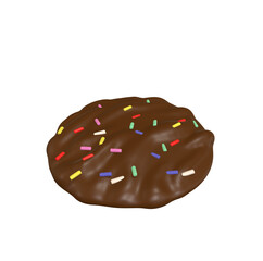 chocolate cookie isolated on white