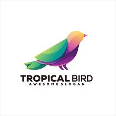 Bird colorful gradient style vector design