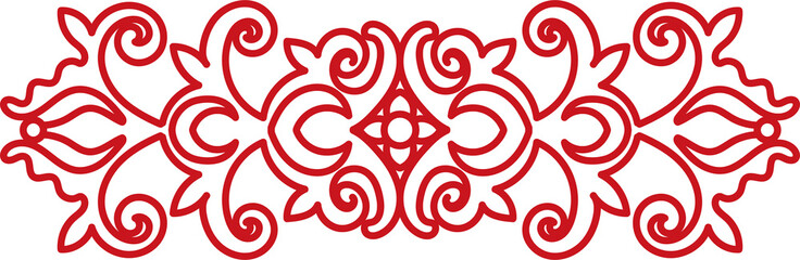 Ancient Chinese Retro Pattern botanic garden spiral curve cross flower frame chain