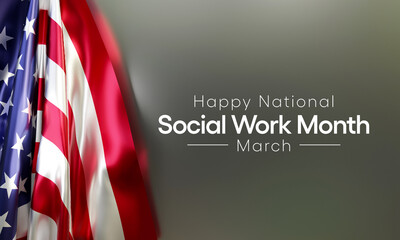 Fototapeta na wymiar Social Work month is observed every year in March, in recognition of the contributions of social workers to society. 3D Rendering