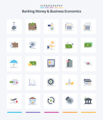 Creative Banking Money And Business Economics 25 Flat icon pack  Such As audit. offer. personal. money. give