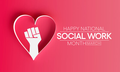 Social Work month is observed every year in March, in recognition of the contributions of social workers to society. 3D Rendering