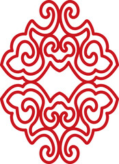 Ancient Chinese Retro Pattern botanic garden spiral curve cross frame chain