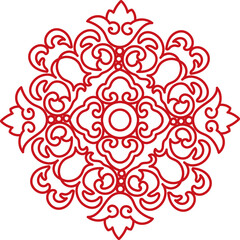 Ancient Chinese Retro Pattern kaleidoscope flower