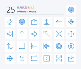 Symbols & Arrows 25 Blue Color icon pack including end. navigate. send. move. left